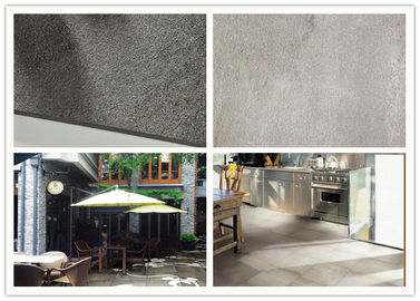 Glazed Stone Effect Porcelain Kitchen Floor Tiles Concave Convex Pattern Surface