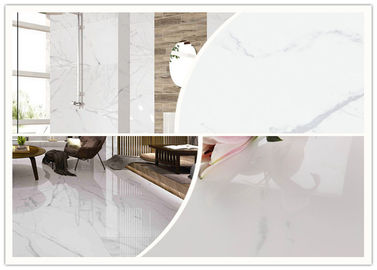 High Gloss White Glazed Porcelain Floor Tile 600x1200 Mm Easy Maintenance